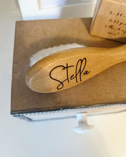 Baby's 1st Hairbrush! New Baby Gift! Personalized, Engraved soft bristle Hairbrush