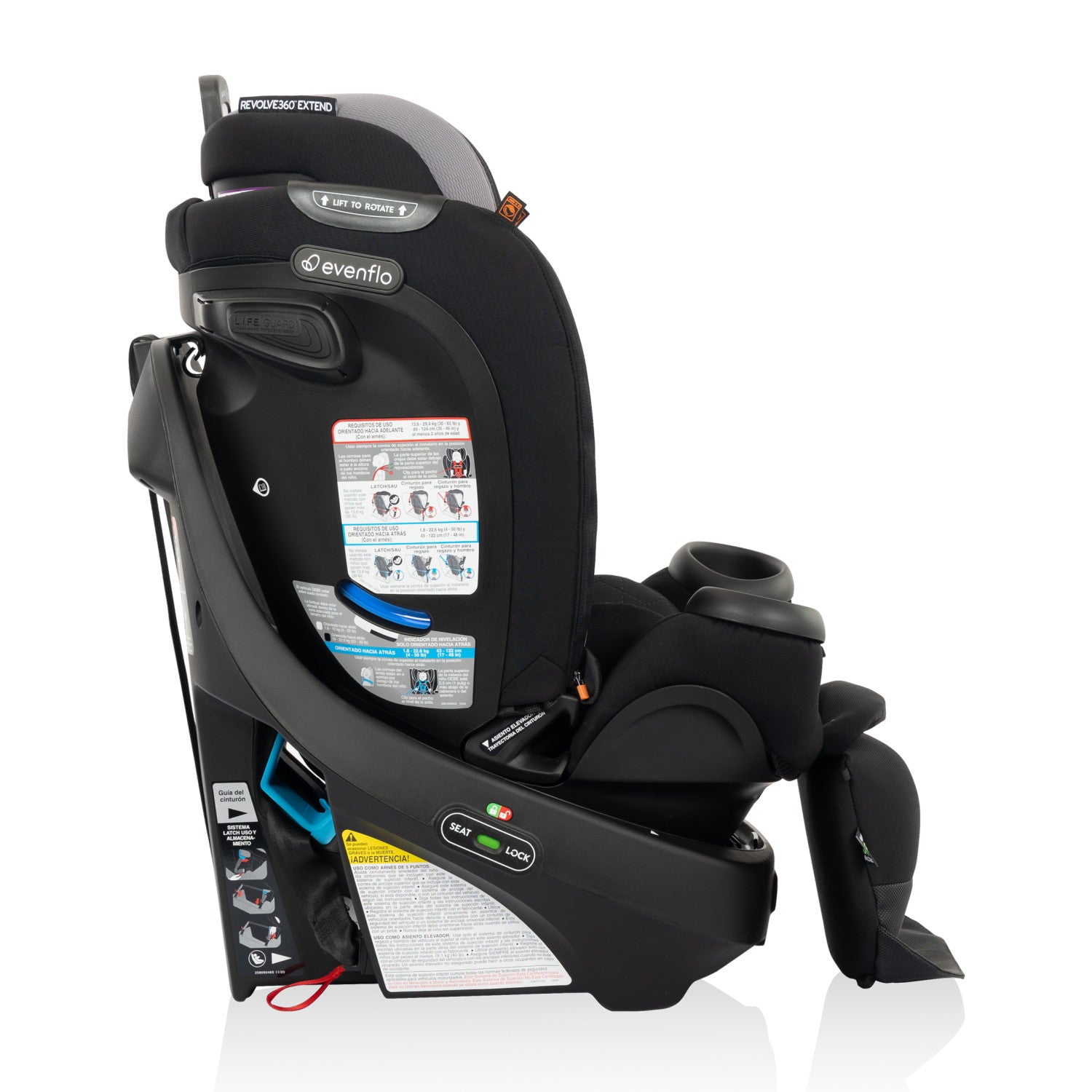 Revolve360 Extend Rotational All-in-One Convertible Car Seat with Quick Clean Cover side