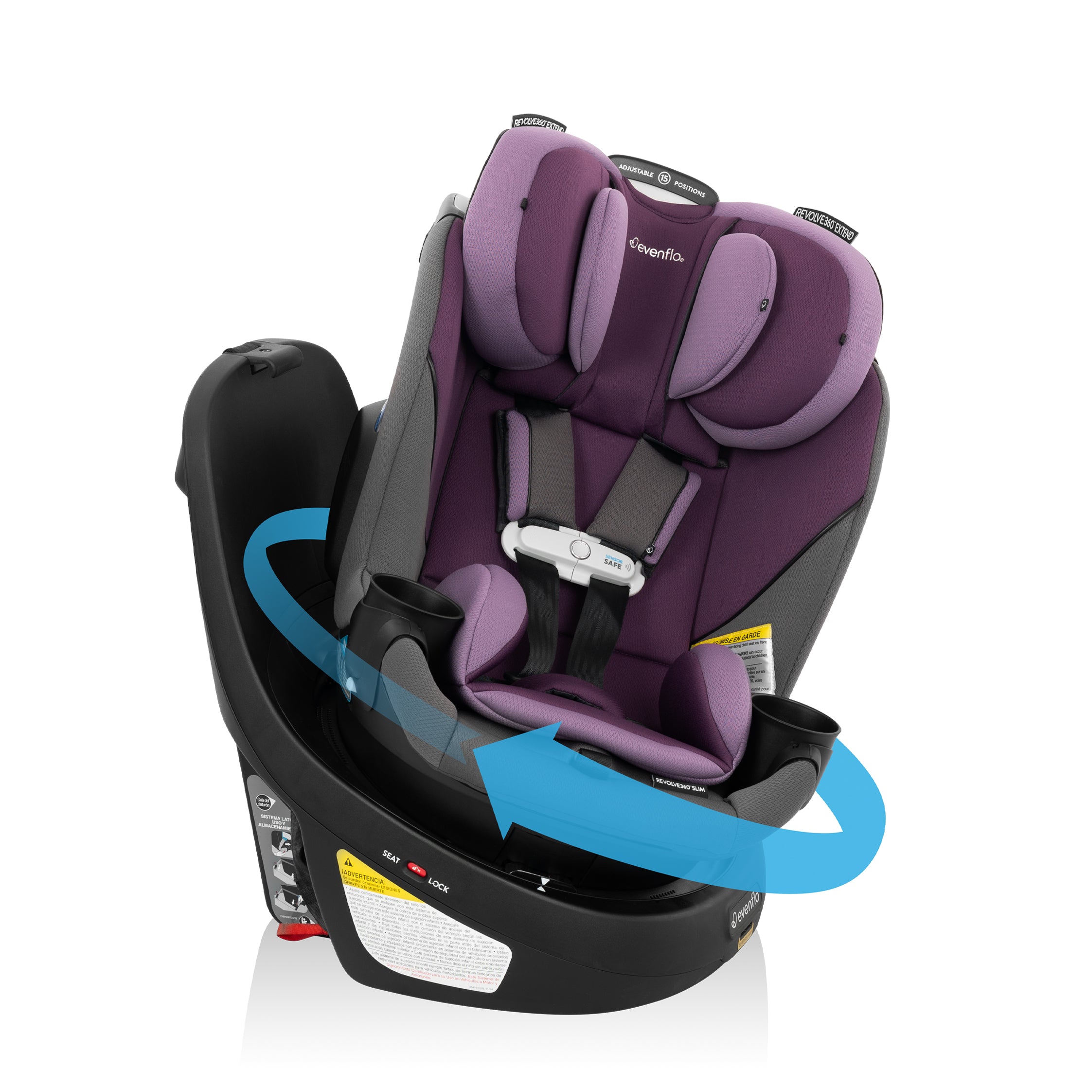 Gold Revolve360 Slim 2-in-1 Rotating Car Seat with SensorSafe