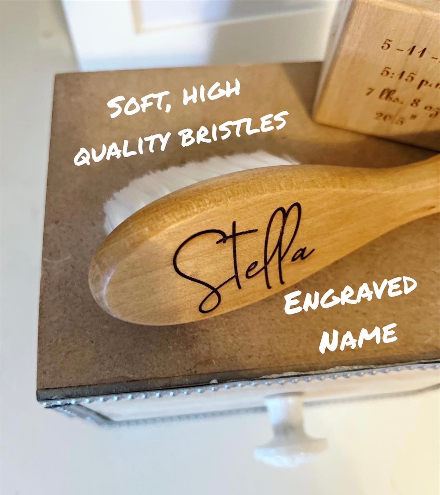 Baby's 1st Hairbrush! New Baby Gift! Personalized, Engraved soft bristle Hairbrush