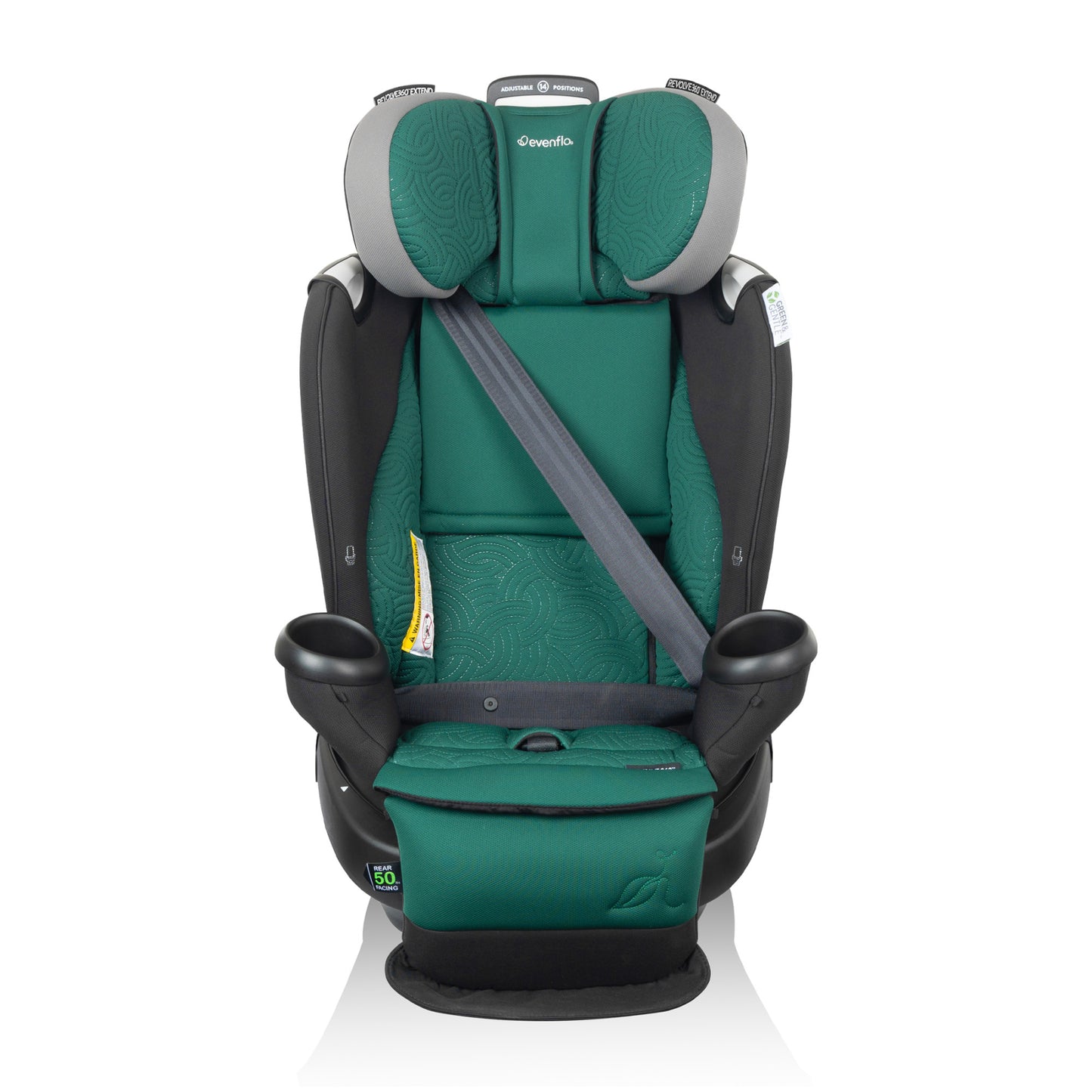 Gold Revolve360 Extend All-in-One Rotating Car Seat with Green & Gentle Fabric