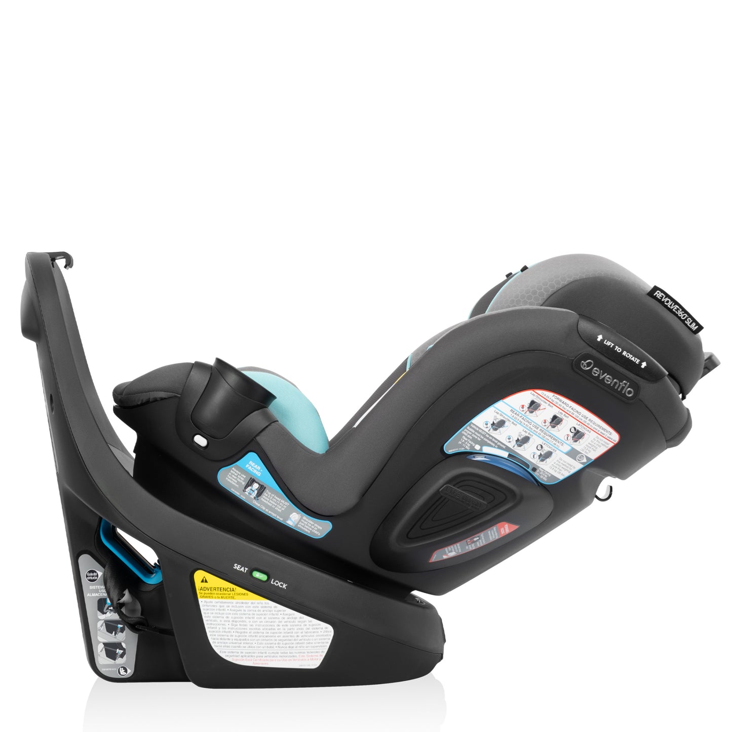Revolve360 Slim 2-in-1 Rotational Car Seat side flip